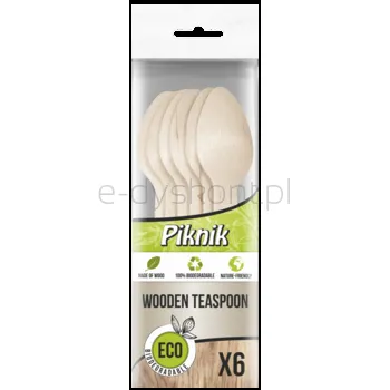 Łyżeczki Drewniane 6 Sztuk Piknik