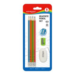 Keyroad Zestaw Szkolny Pencil Set Hb, 6 Elementów, Blister, Mix Kolorów
