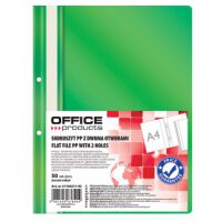 Office Products Skoroszyt, PP, A4, 2 otwory, 100/170mikr., wpinany, zielony [BIURO]