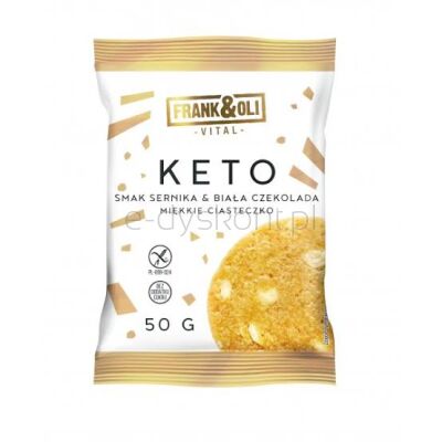 Frank&Oli Keto ciastko miękkie ciasteczko Sernik i Biała Czekolada 50 g