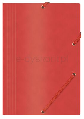 Office Products Teczka Z Gumką, Preszpan, A4, 390Gsm, 3-Skrz., Czerwona 
