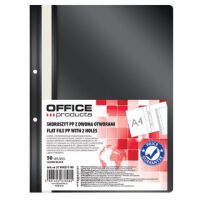 Office Products Skoroszyt, PP, A4, 2 otwory, 100/170mikr., wpinany, czarny [BIURO]