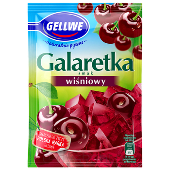 Gellwe Galaretka smak wiśniowy 72g