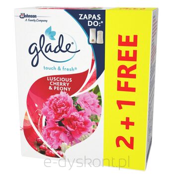 Odświeżacz Powietrza Glade TouchFresh Lucious CherryPeony Zapas 2+1 3X10Ml