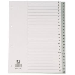 Q-Connect Przekładki  PP, A4, 230x297mm, A-Z, 20 kart, szare