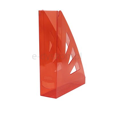 Office Products Pojemnik Na Dokumenty Ażurowy, A4, Transparentny Czerwony