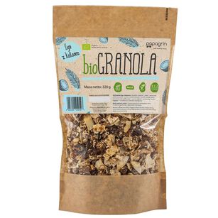 Granola Figa Z Kokosem Bez Dodatku Cukrów Bezglutenowa Bio 320 G - Papagrin [BIO]