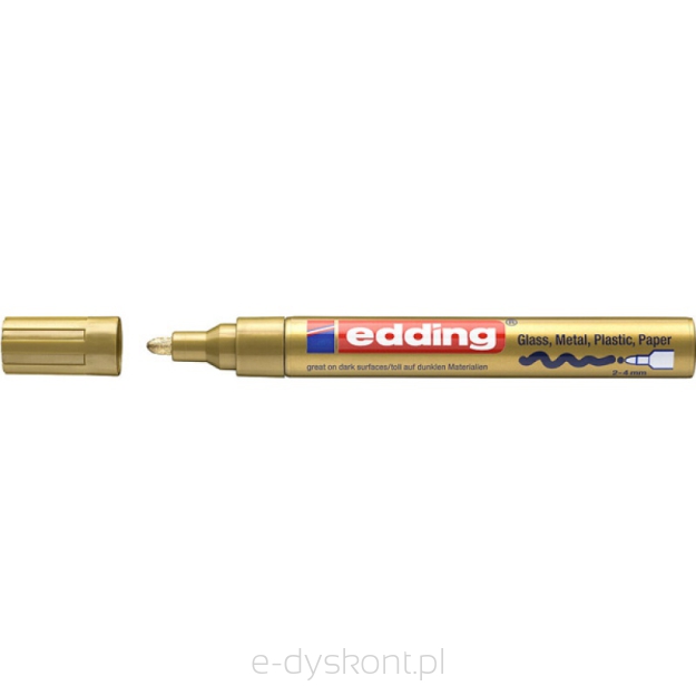 Marker olejowy połyskujący e-750 EDDING, 2-4 mm, złoty