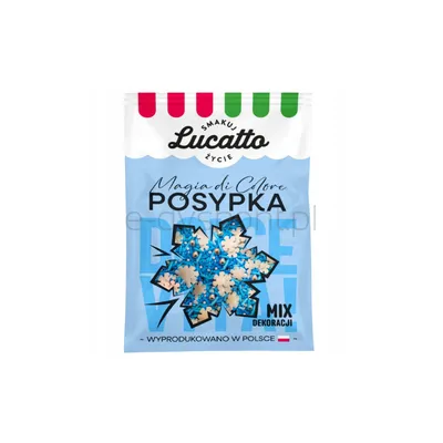 Dekoracje - śnieżynka (niebieska) Lucatto 30g