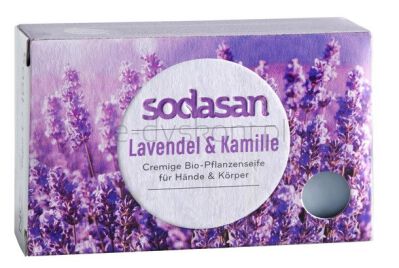 Sodasan Mydło w kostce lawenda & rumianek BIO 100 g
