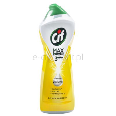 Cif Mleczko do czyszczenia Max Power 3 Action Cytryna, z wybielaczem, 1001g