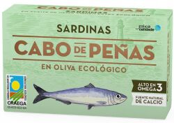 Cabo De Penas Sardynki W Ekologicznej Oliwie Z Oliwek 120 G