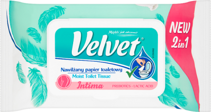 Velvet Intima Nawilżany Papier Toaletowy 42 Sztuki 