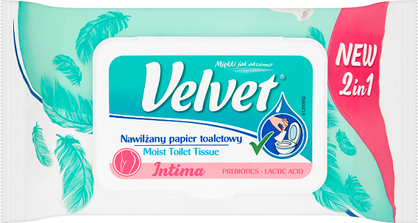 Velvet Nawilżany Papier Toaletowy Intima 48 Sztuk