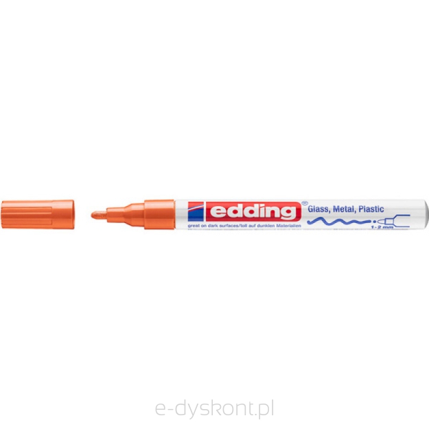 Marker olejowy połyskujący e-751 EDDING, 1-2 mm, pomarańczowy