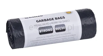 Worki na śmieci DONAU HOME, mocne (LDPE), 60l, 20 szt., czarne