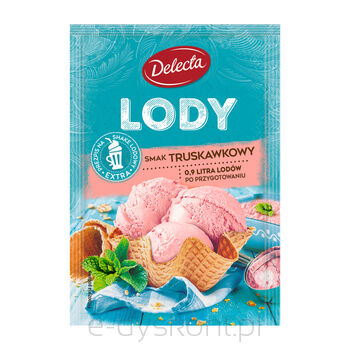 Delecta Lody w proszku 57g smak truskawkowy 