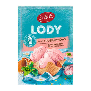 Delecta Lody w proszku 57g smak truskawkowy 