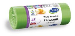 Stella Worki na śmieci z uszami, 45 l, 20 szt., zielone, zielony
