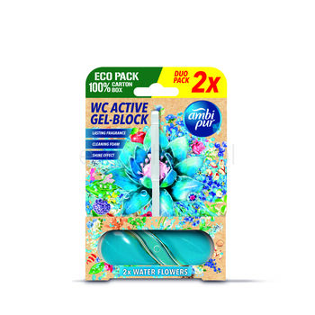 Ambi Pur Active Gel Block Zawieszka Do Wc Water Flowers 2 X 45 G