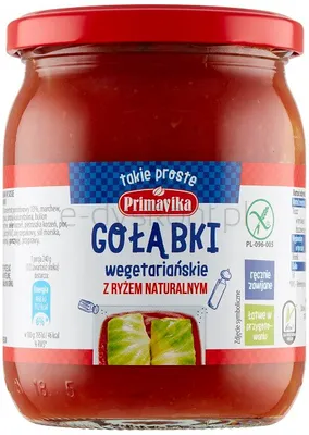 Primavika Gołąbki Wegetariańskie Z Ryżem Naturalnym Bezgl 480 G