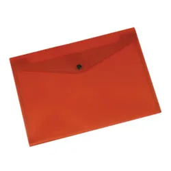 Q-Connect Teczka kopertowa zatrzask zatrzask, PP, A4, 172mikr., transparentna czerwona