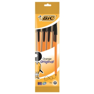 BiC Orange® Original długopis czarny pouch 4 szt.