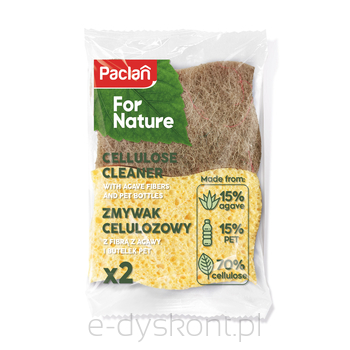 Paclan For Nature Zmywak Celulozowy Z Fibrą Z Agawy I Butelek Pet 2 Szt