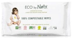 Eco By Naty Ekologiczne bezzapachowe chusteczki nawilżane- Dla skóry wrażliwej 56 szt.