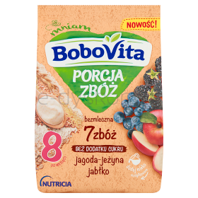 Bobovita Porcja Zbóż Kaszka bezMleczna 7 zbóż jagoda-jeżyna jabłko po 8 miesiącu 170 g