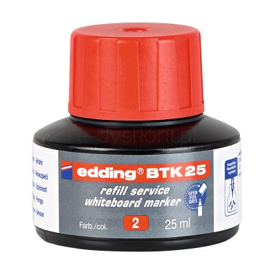 Edding Tusz do uzupełniania markerów do tablic suchościeralnych E-BTK 25 czerwony