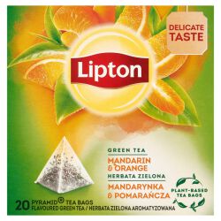 Lipton Herbata O Smaku MandarynkaI Pomarańcza Zielona Aromatyzowana 36 G (20 TOREBEK)