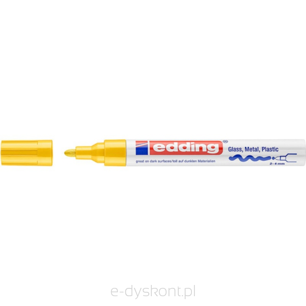 Marker olejowy połyskujący e-750 EDDING, 2-4 mm, żółty