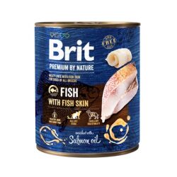 Brit Premium by Nature, smak rybny z rybią skórą, 800 g