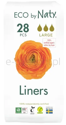 Ekologiczne wkladki higieniczne, Large, 28 szt