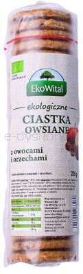 Ekowital Ciastka Owsiane Z Owocami I Orzechami Bio 250 G