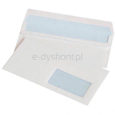 Koperty samoklejące Office Products SK, DL, 110x220mm, 75gsm, 1000szt., z okienkiem prawym 45x90mm, białe