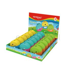 Keyroad Temperówka Speedy Snail, plastikowa, podwójna, display, mix kolorów