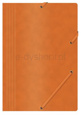 Office Products Teczka Z Gumką, Preszpan, A4, 390Gsm, 3-Skrz., Pomarańczowa 