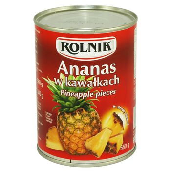 Rolnik Ananas w Kawałkach 580 ml 