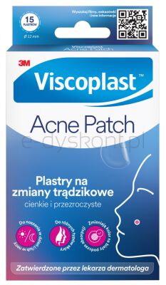 Viscoplast Plastry na zmiany trądzikowe Acne Patch, ? 12 mm, 15 szt., pudełko