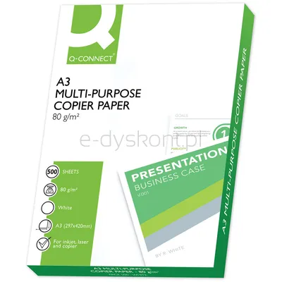 Papier ksero Q-CONNECT, A3, klasa B, 161CIE, 500ark.