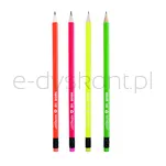 Keyroad Ołówek drewniany z gumką HB, trójkątny, fluoresencyjne, 48 szt., w tubie - 2
