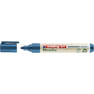 Edding Marker permanentny e-21 ecoline, 1,5-3mm, niebieski [BIURO]