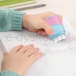 Temperówka plastikowa z gumką KEYROAD, pastel, podwójna, pudełko, mix kolorów - 3