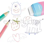 Temperówka plastikowa z gumką KEYROAD, pastel, podwójna, pudełko, mix kolorów - 4