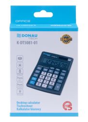 Donau Kalkulator Biurowy Tech Office, 8-Cyfr. Wyświetlacz, Wym. 137X101X30Mm, Czarny 