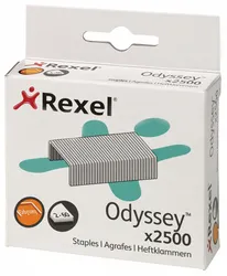 Zszywki Rexel Odyssey, 9Mm, 2500Szt., Wysokowydajne, Srebrne