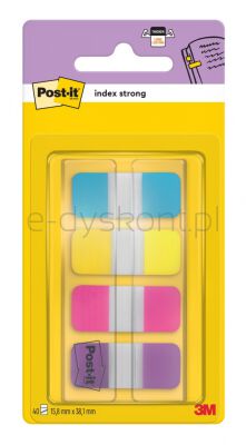 Post-It Zakładki Indeksujące Do Archiwizacji (676-Aypv), Pp, Silne, 15,8X38,1Mm, 4X10 Szt., Mix Kolorów 