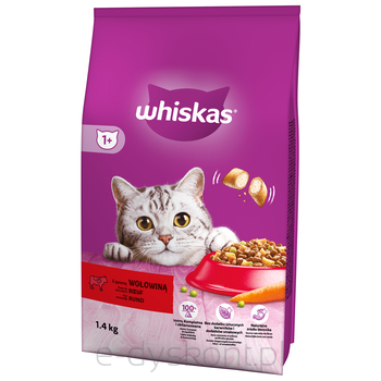 Whiskas 1+ Sucha Karma Z Wołowiną 1,4 Kg